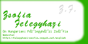 zsofia felegyhazi business card